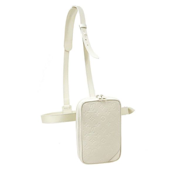 LOUIS VUITTON Utility Side Bag Shoulder Waist Bag White - Picture 1 of 8